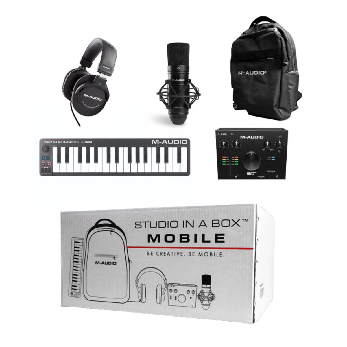 M-Audio Studio In A Box Mobile (Headphones, Mic, Interface, Midi Keyboard, Backpack)