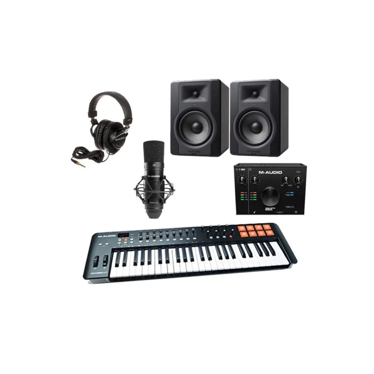 M-Audio Studio In A Box Pro Bundle (Interface, Midi, Headphones, Monitors)