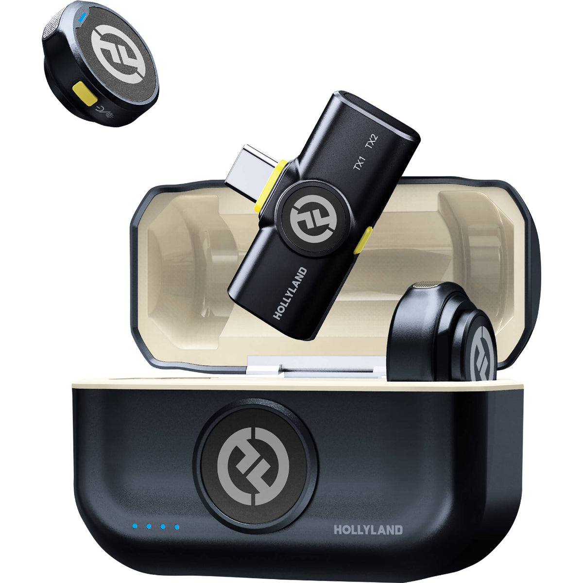 Hollyland LARK M2 DUO Wireless Lavalier Microphone with USB-C Plug (2.4 GHz) Shine Charcoal