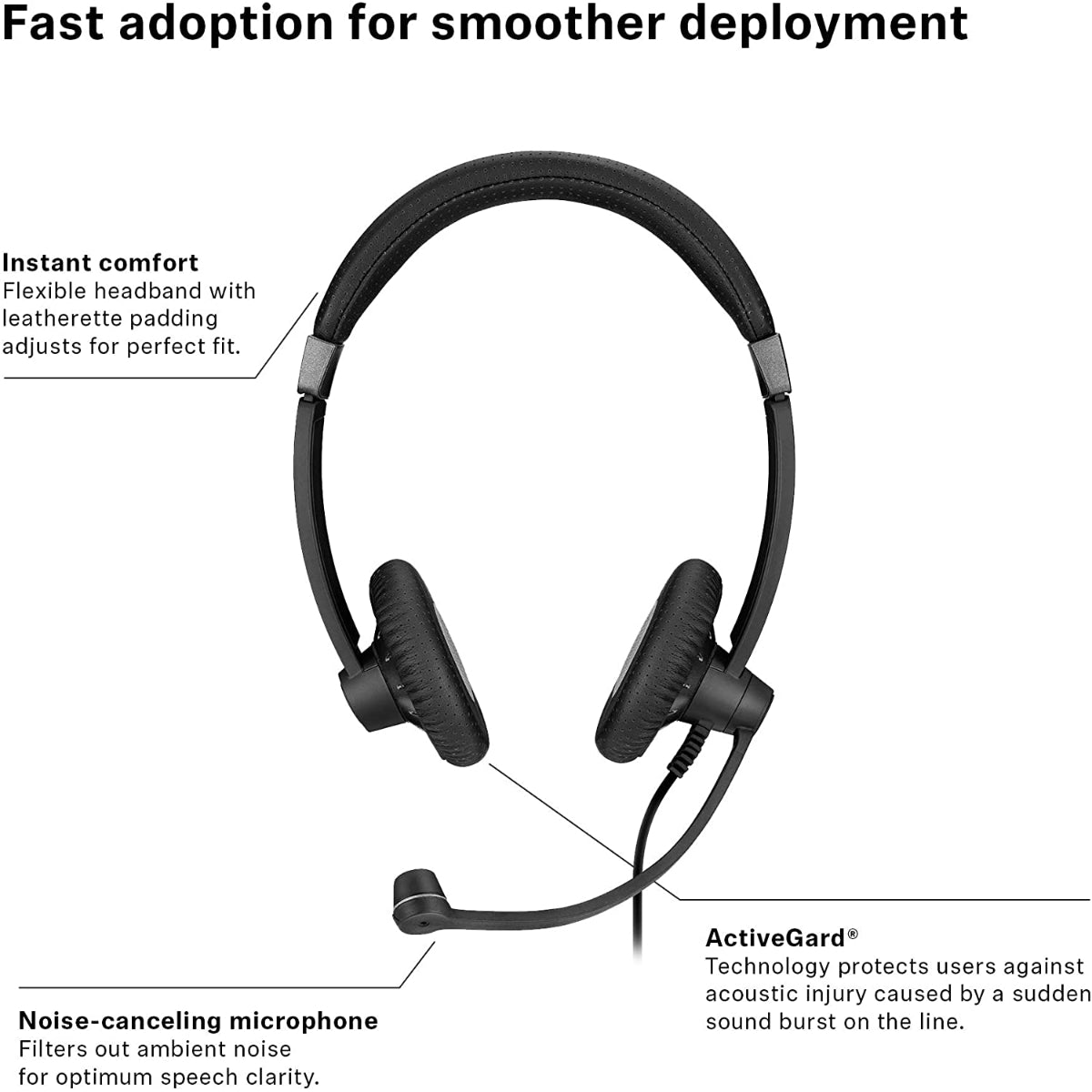 Sennheiser SC 75 USB MS Binaural Headset, Black, Call Control Unit, 2.5mm Jack Plug