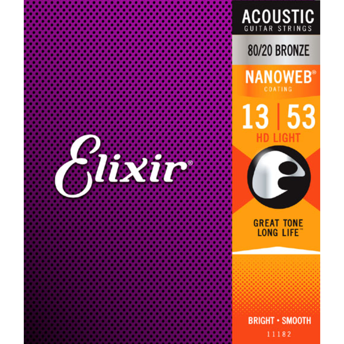 Elixir 11182 Acoustic Strings HD Light 80/20 Bronze Nanoweb 0.13-0.53