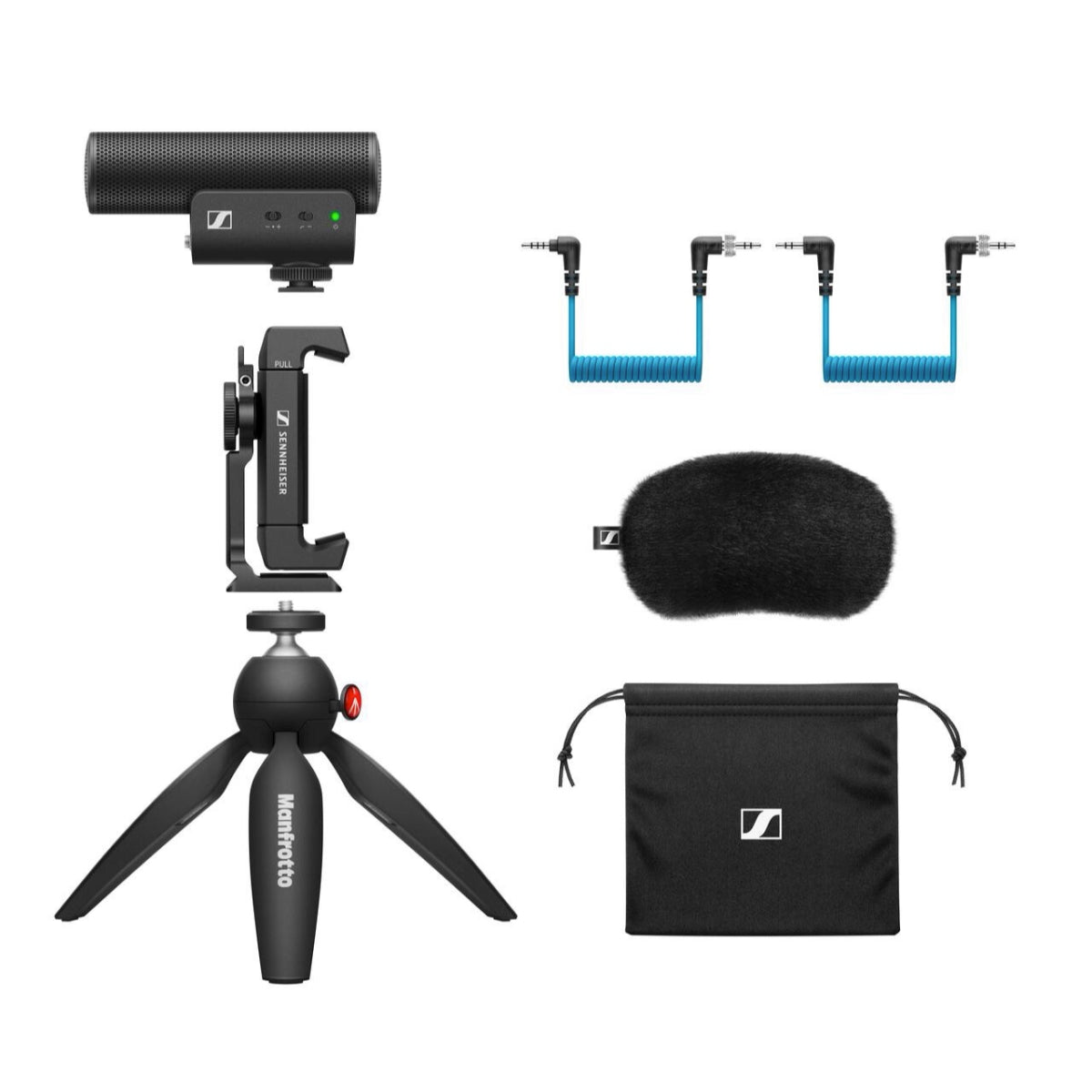 Sennheiser MKE 400 Mobile Kit, Incl. MKE 400 Mic, Manfrotto PIXI Mini Tripod & Smartphone Clamp
