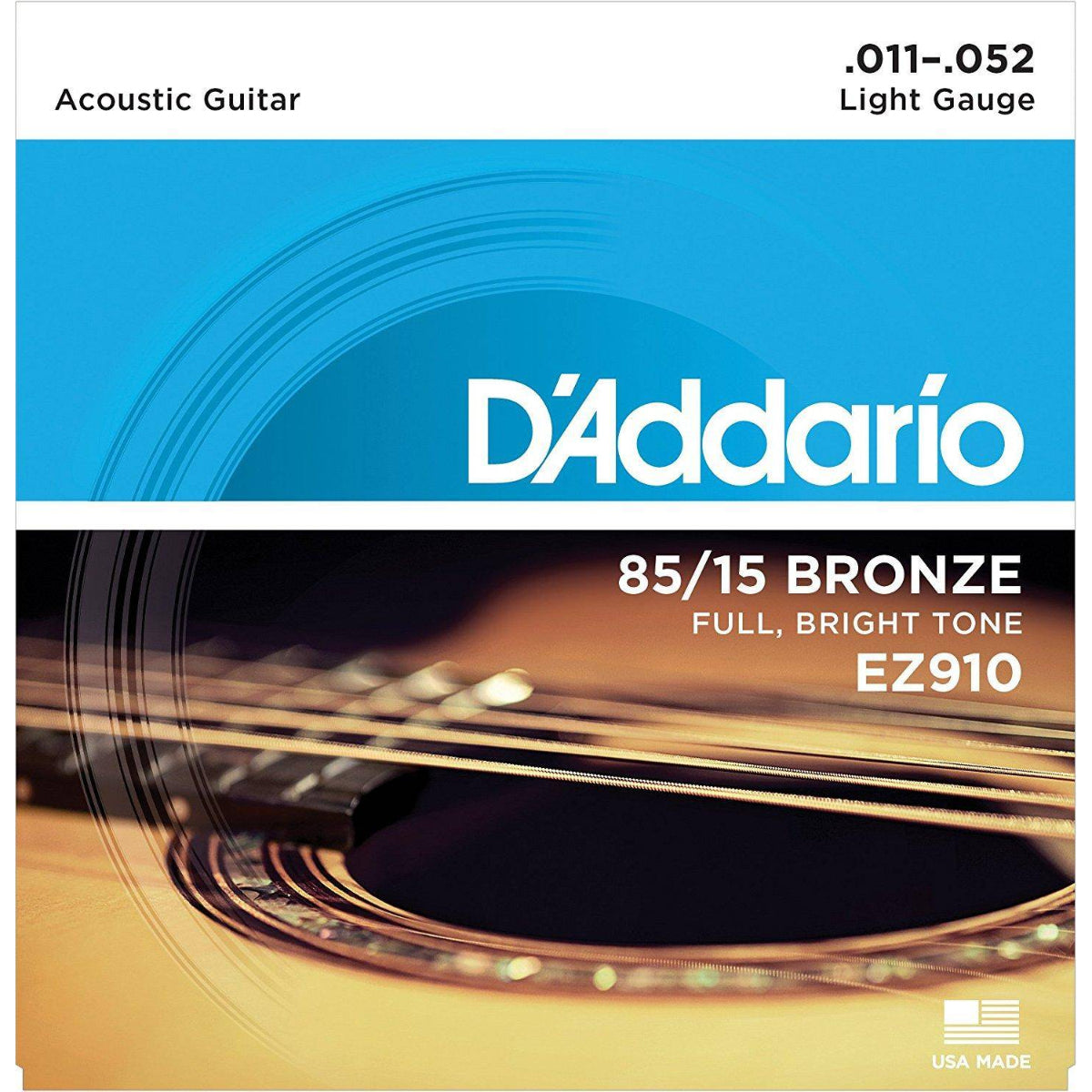 D Addario EZ910 85 15 Bronze Acoustic Guitar Strings 011 052