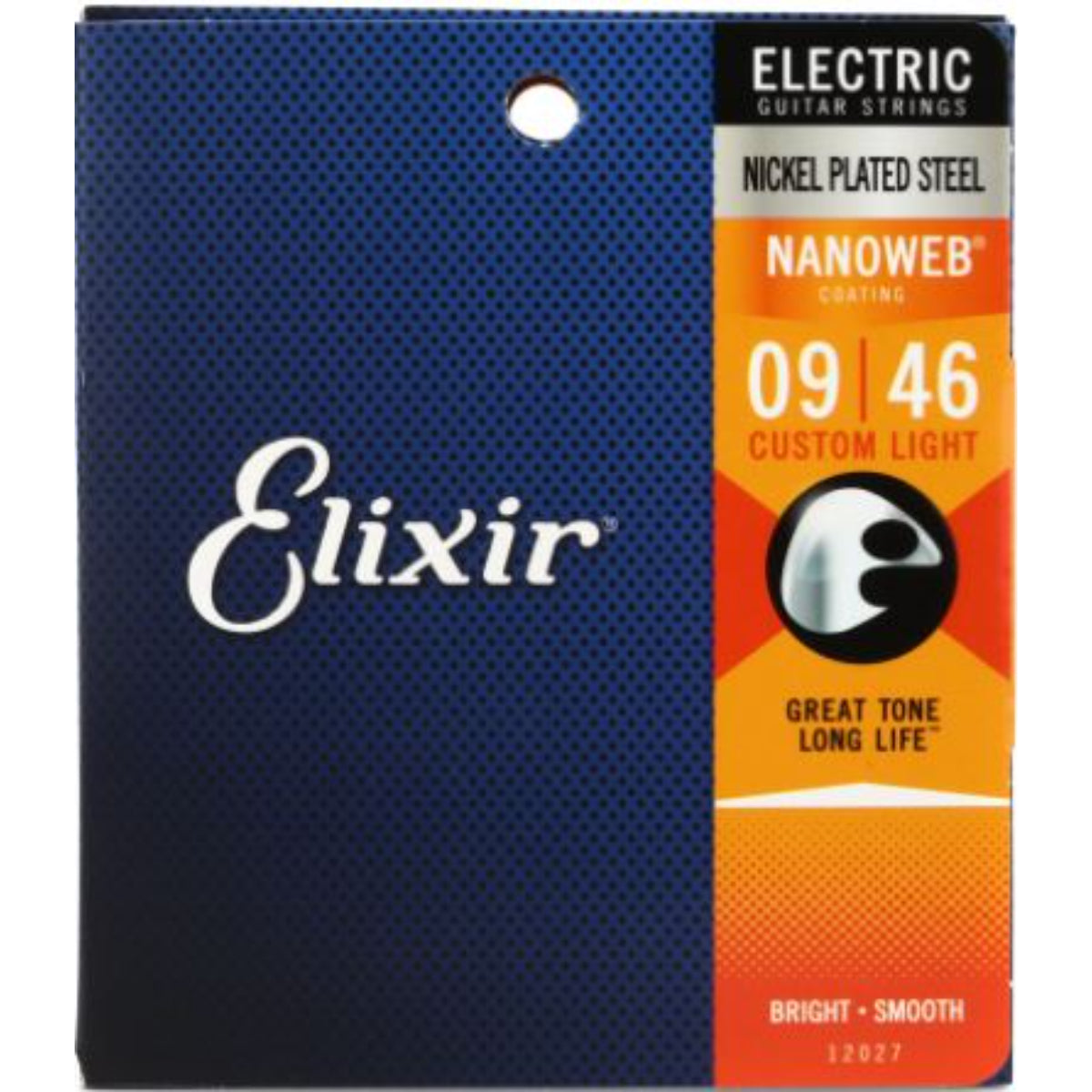 Elixir 12027 Electric Custom Light Nickel Plated Steel Nanoweb 0.09-0.46