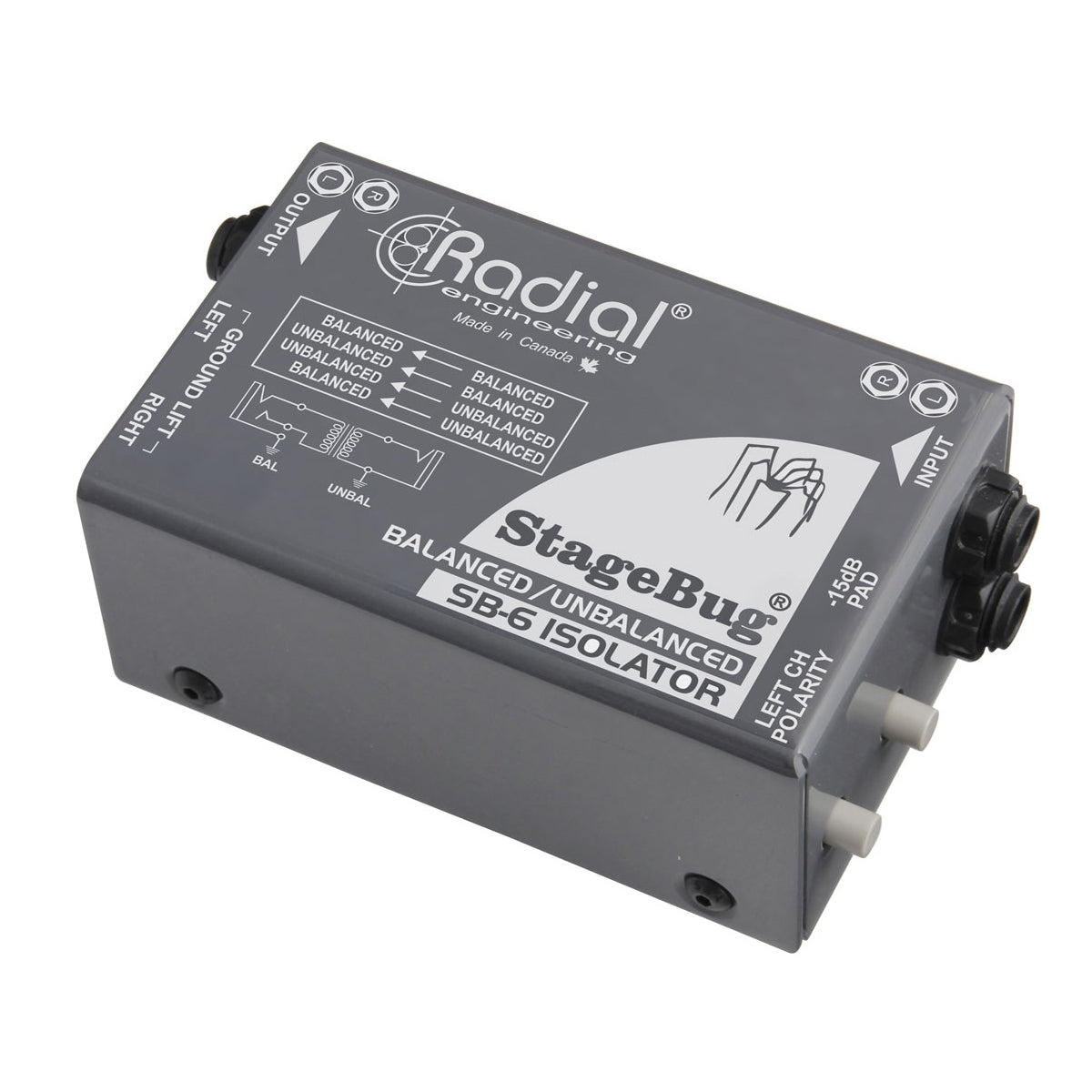 Radial StageBug SB-6 Isolator Isolator for balanced and unbalanced signals