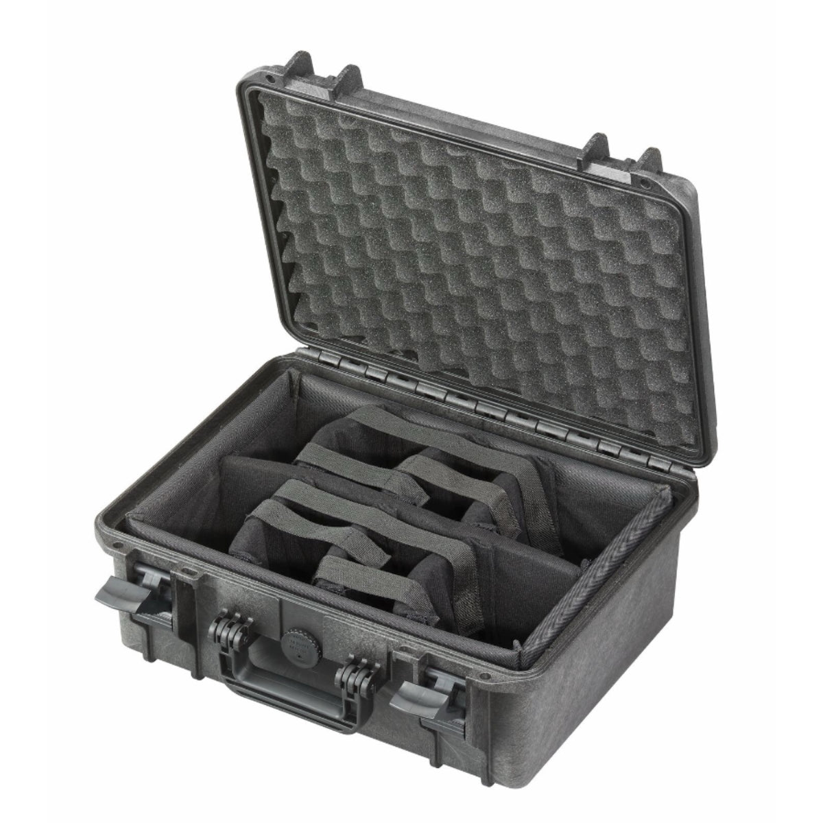 SP PRO 380H160CAM Black Carry Case, Padded Dividers, ID: L380xW270xH160mm
