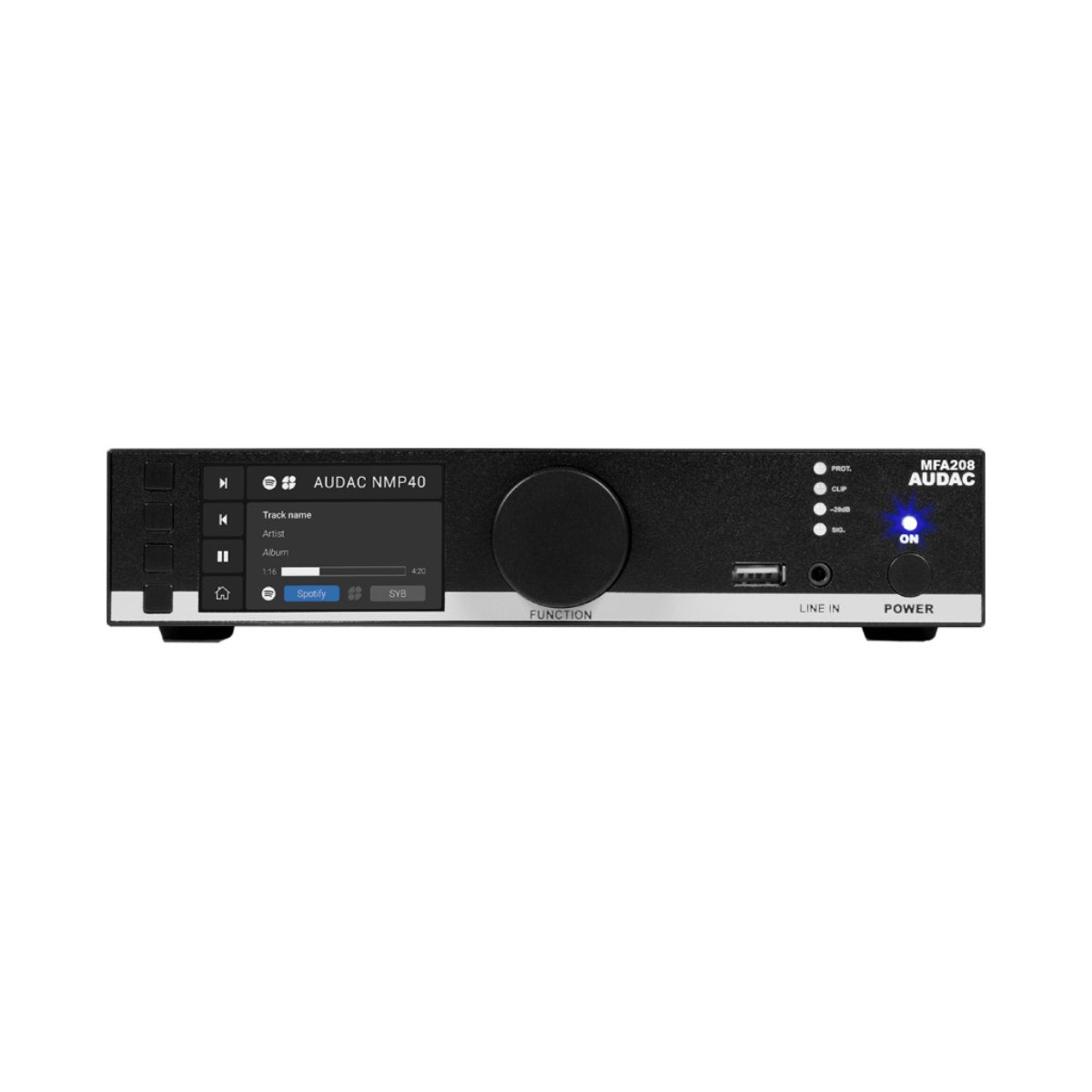 Audac MFA208 All-in-one audio solution Amplifier - 2 x 40W @ 4 Ohm - 80W @ 70/100V