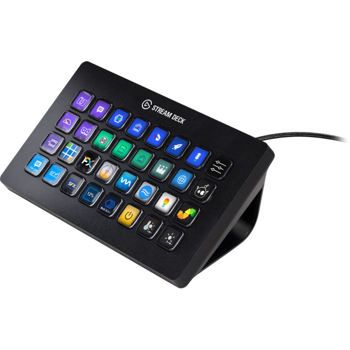Elgato Stream Deck XL Live Production Streaming Controller interface, 32 Programmable LCD Keys, Black