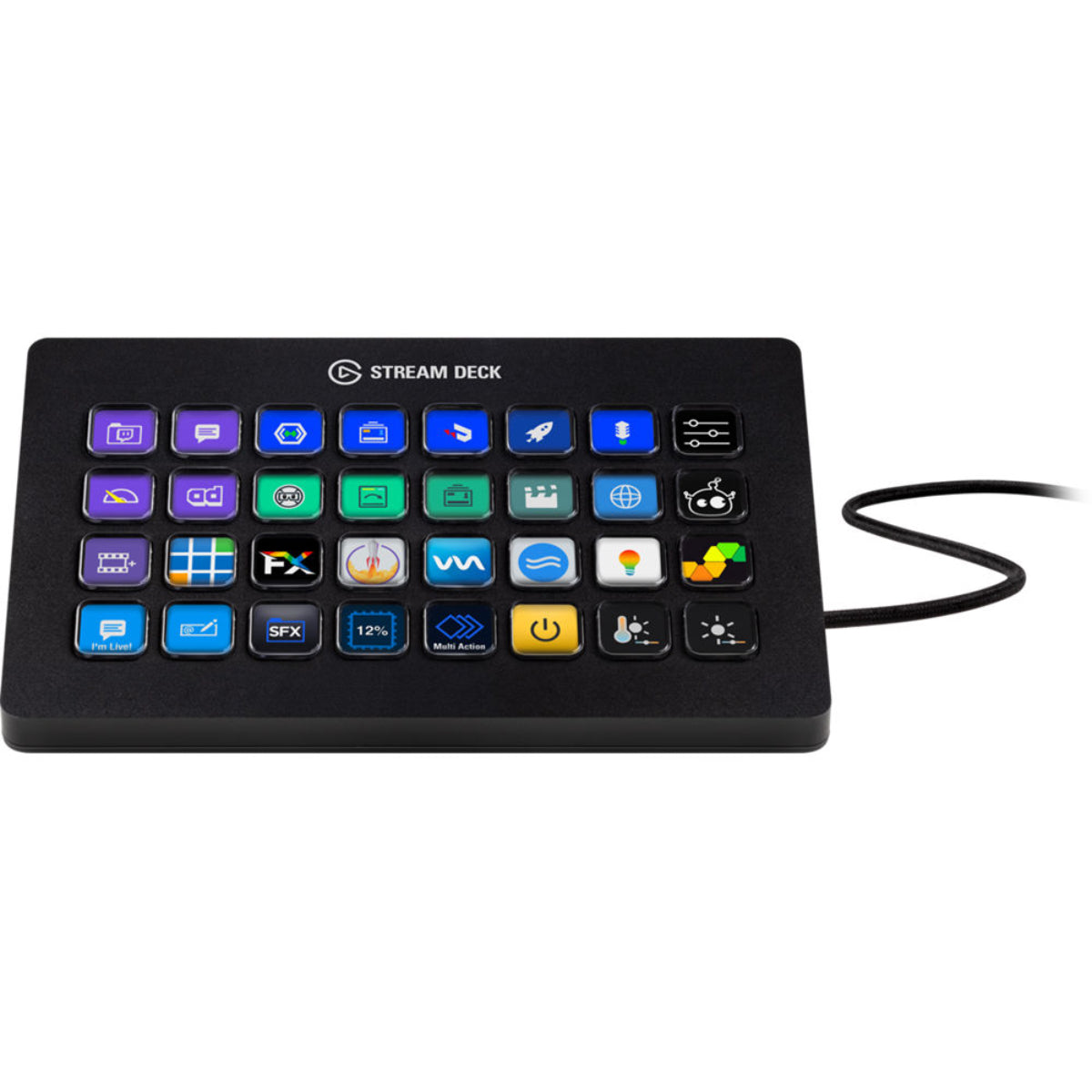 Elgato Stream Deck XL Live Production Streaming Controller interface, 32 Programmable LCD Keys, Black