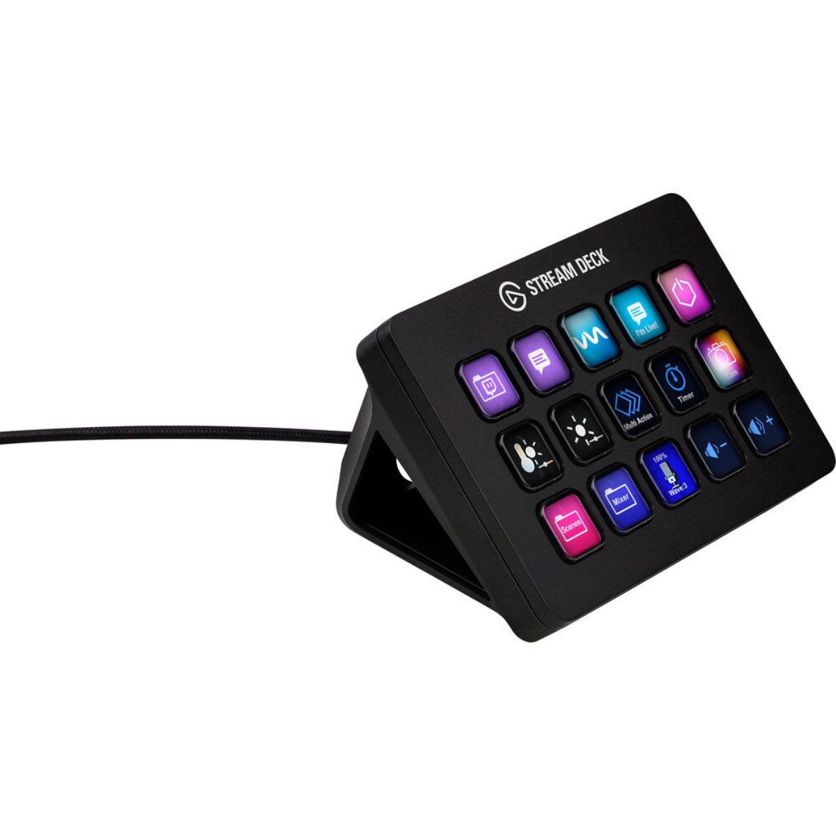 Elgato Stream Deck MK.2 Live Production Streaming Controller interface, 15 Programmable LCD Keys, Black