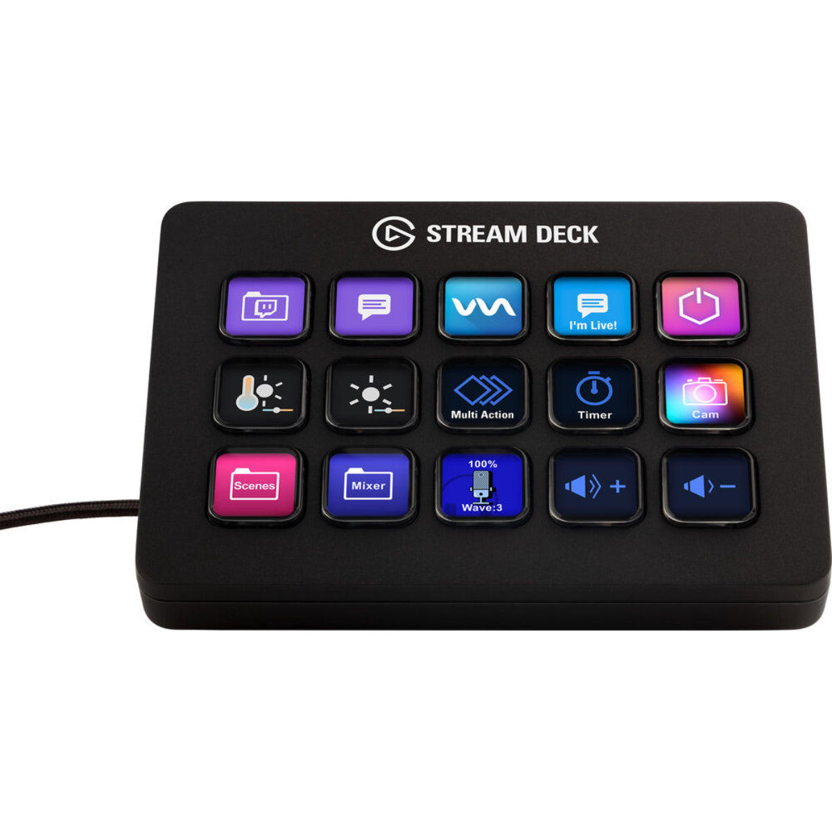 Elgato Stream Deck MK.2 Live Production Streaming Controller interface, 15 Programmable LCD Keys, Black