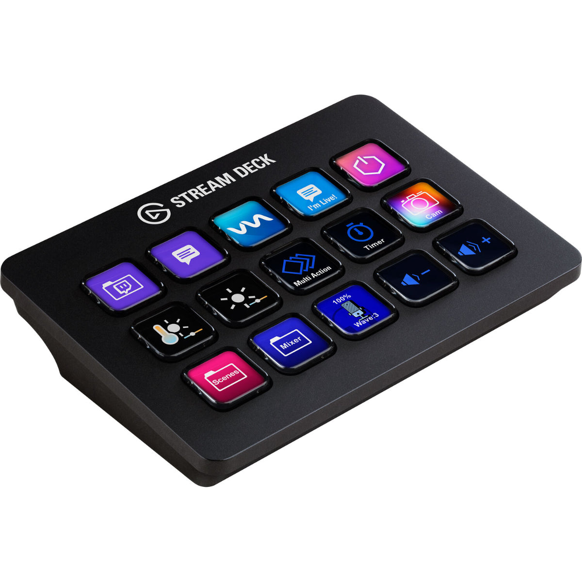 Elgato Stream Deck MK.2 Live Production Streaming Controller interface, 15 Programmable LCD Keys, Black