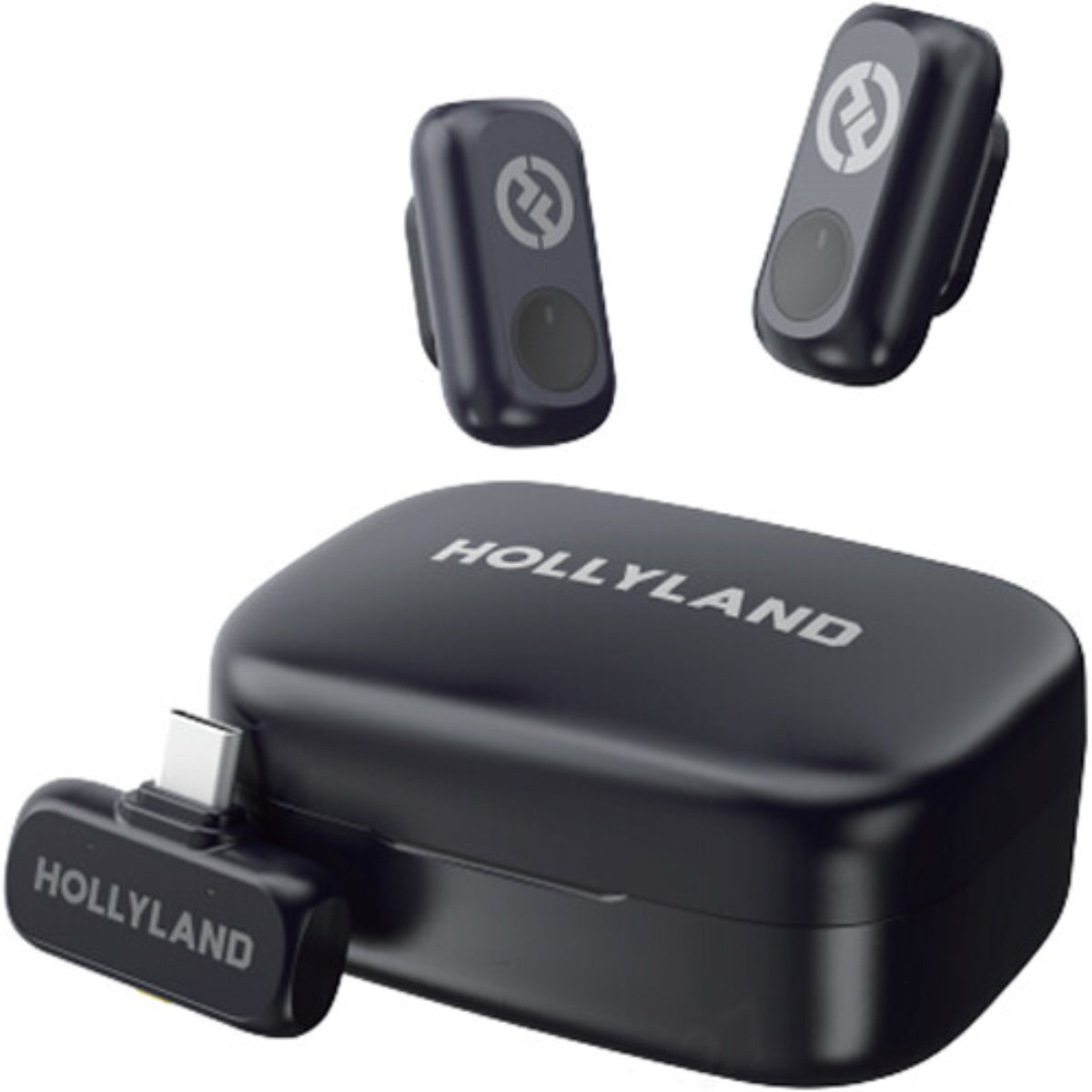 Hollyland LARK A1 Duo 2-Person Wireless Microphone System with USB-C Connector for Mobile Devices (Space Gray, 2.4 GHz)