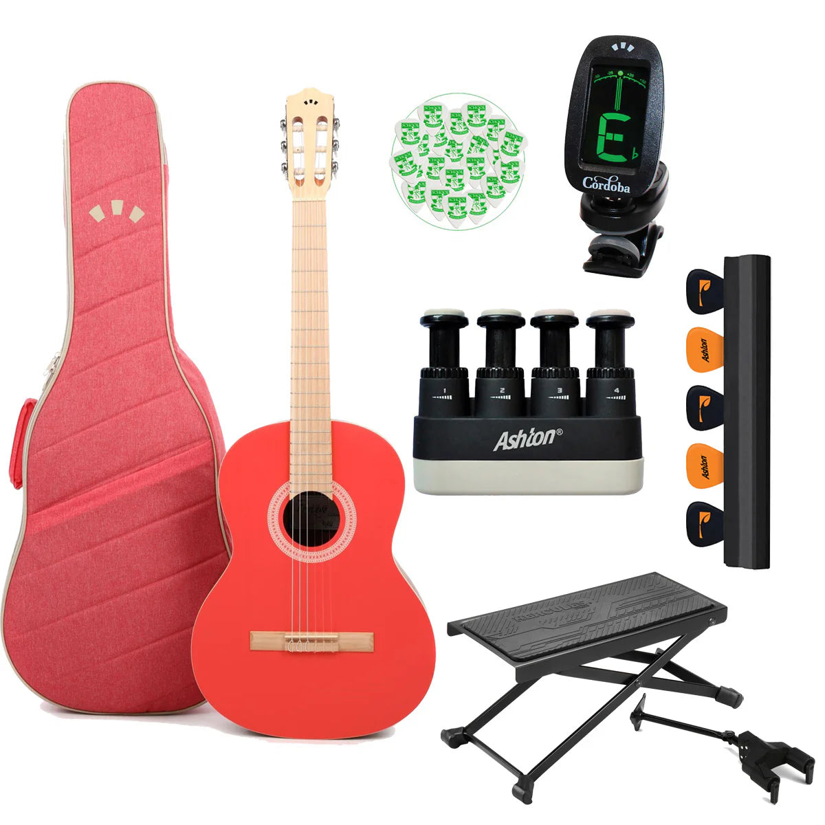 Cordoba Protege C1 Matiz Classical Guitar in Coral Bundle