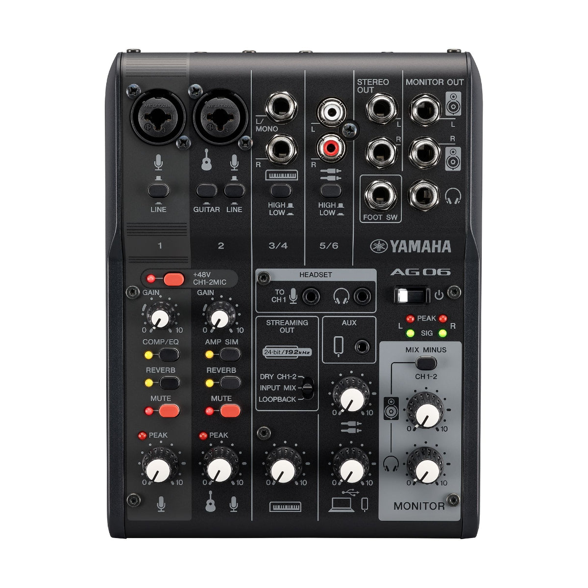 Yamaha AG06 MK2 mixing console Black