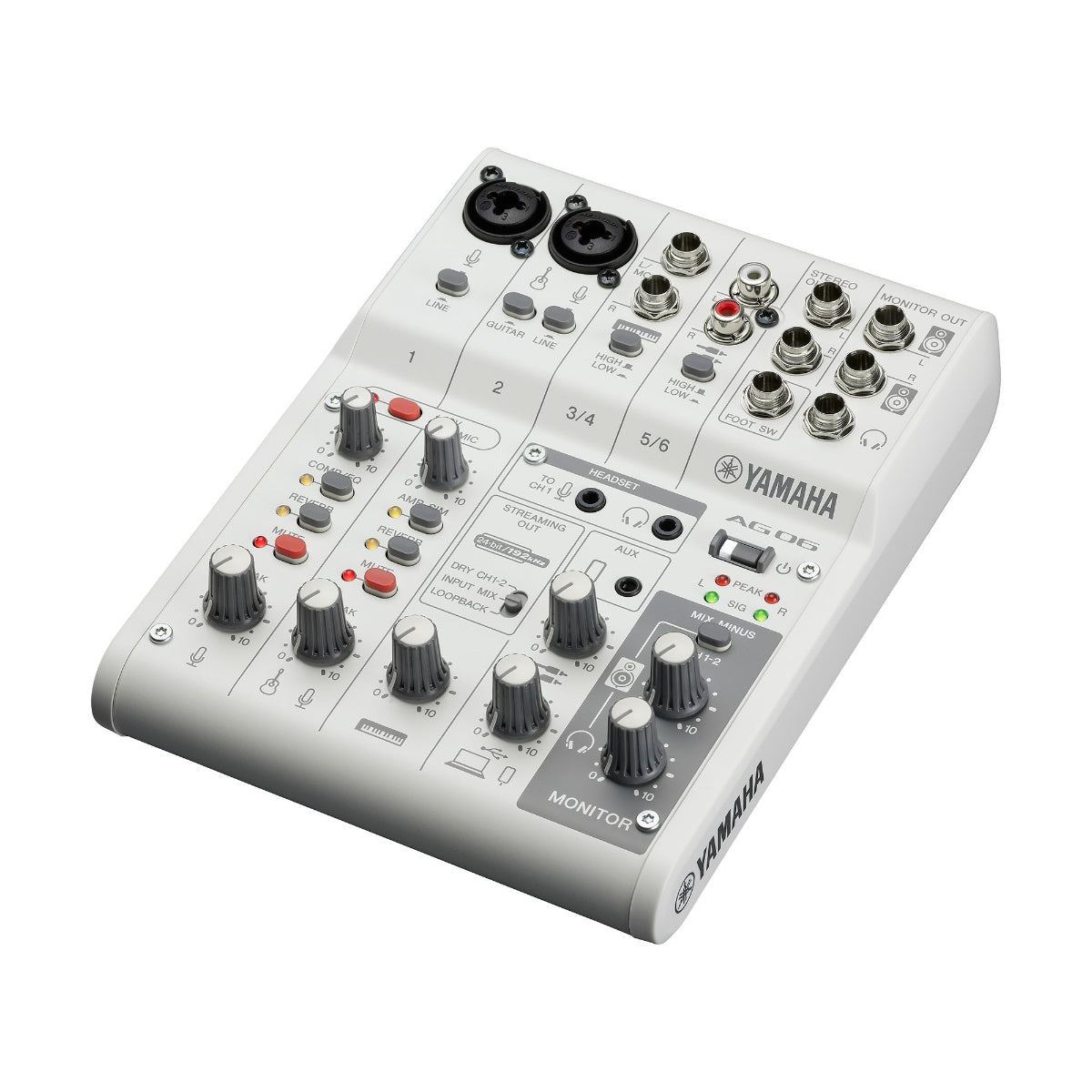 Yamaha AG06MK2 6-Channel Mixer and USB Audio Interface - White