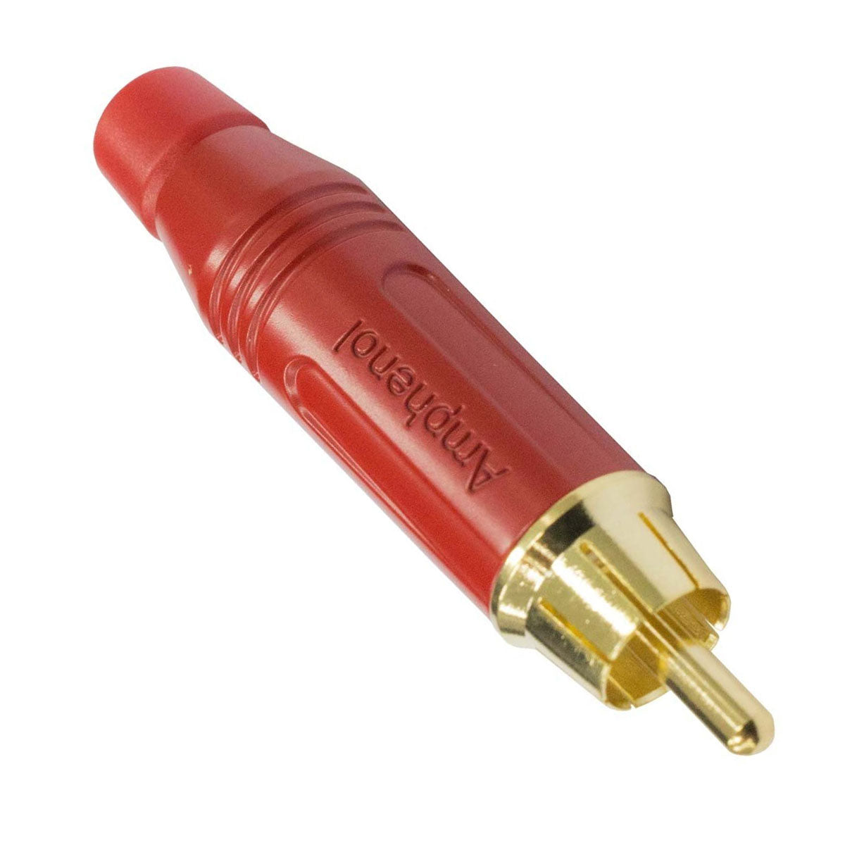 Amphenol ACPR RCA male inline gold plated contact red