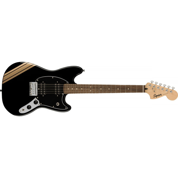 Fender 0371222506 FSR Bullet Competition Mustang HH, LRL, Black with Gold Stripes