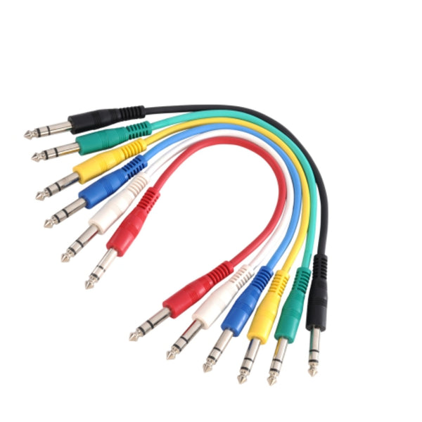 Adam Hall Cables K3 BVV 0060 SET - Patch Cable Set of 6 cables 6.3mm TRS to 6.3mm TRS 0.6m