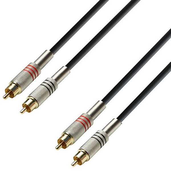 Adam Hall Cables K3 TCC 0600 - Audio Cable 2 x RCA male to 2 x RCA male 6m