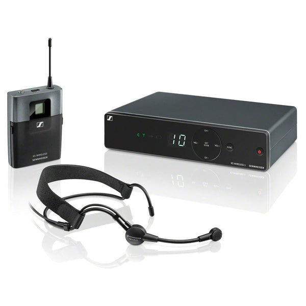 Sennheiser XSW 1-ME3-B Wireless Headmic Set, 10 Ch UHF, 614-638MHz