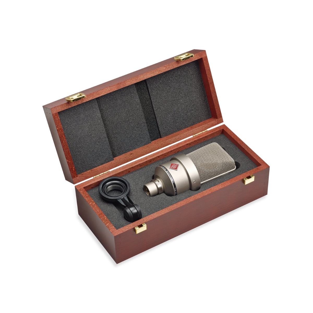 Neumann TLM 103 Large Diaphragm Microphone, Cardioid, Nickel, SG 2 Stand Mount Swivel, Wooden Box