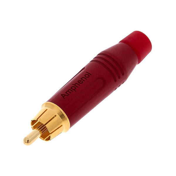 Amphenol RCA male inline gold plated contact red