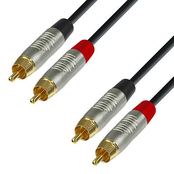 Adam Hall Cables K4 TCC 0150 - Audio Cable REAN 2 x RCA male to 2 x RCA male 1.5m