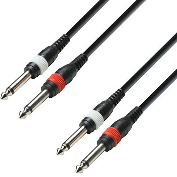 Adam Hall Cables K3 TPP 0100 - Audio Cable 2 x 6.3mm Jack mono to 2 x 6.3mm Jack mono 1m