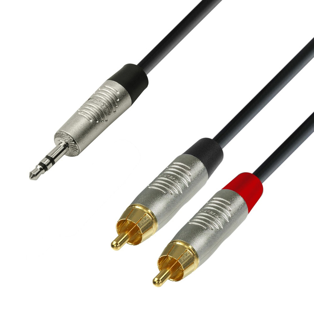 Adam Hall Cables K4 YWCC 0300 - Audio Cable REAN 3.5mm Jack stereo to 2 x RCA male 3m