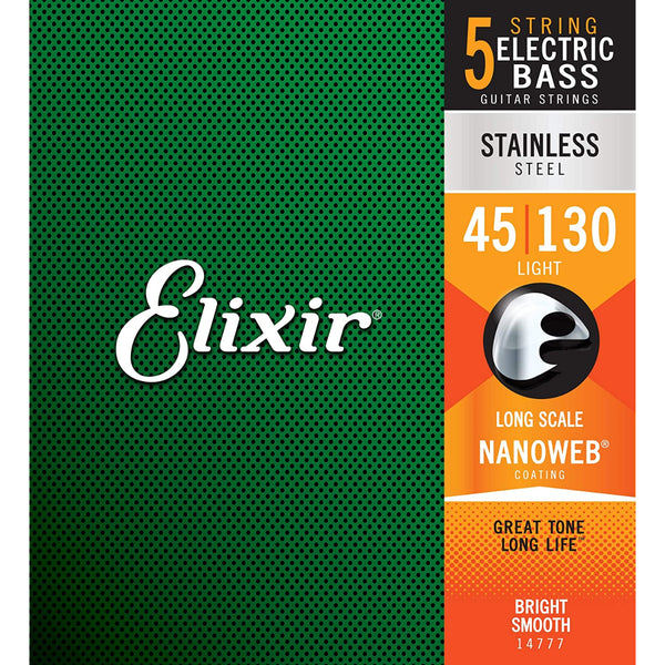 Elixir 14777 5 String Bass Light Long Scale Stainless Steel Nanoweb