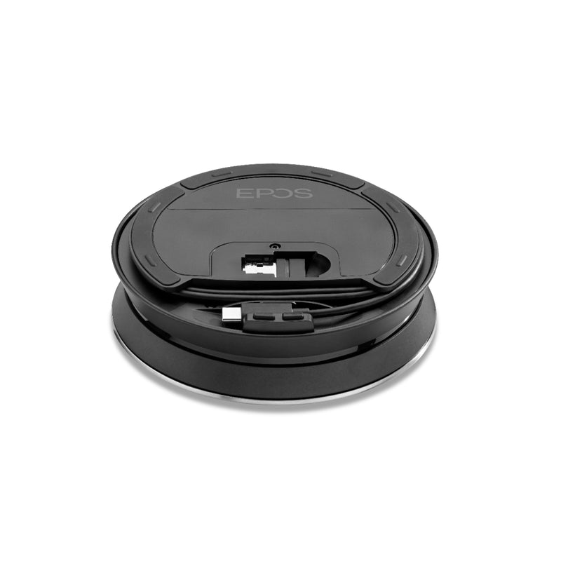 EPOS EXPAND SP 30T BT Portable Speakerphone, Black-Silver, USB Adapter, USB Cable, BT Dongle