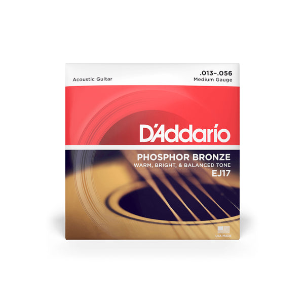 D'Addario EJ17 Phosphor Bronze Round Wound Acoustic Guitar Strings 013-056