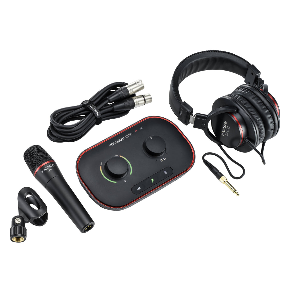 Focusrite Vocaster One Studio USB-C Podcasting Audio Interface Bundle