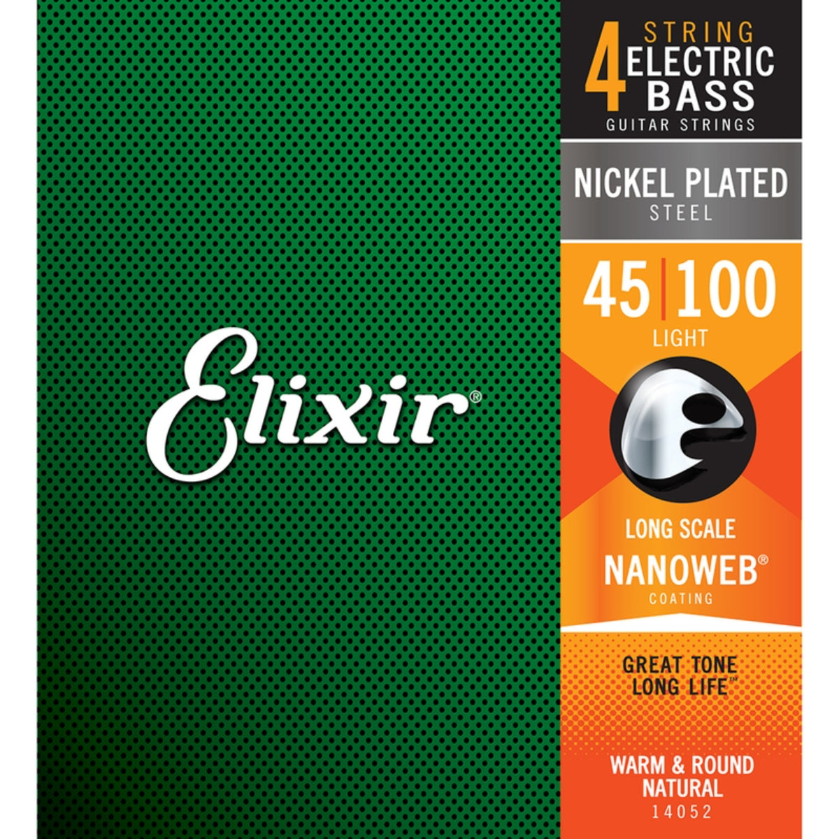 Elixir 14052 4 String Bass Light Long Scale Nickel Plated Steel Nanoweb