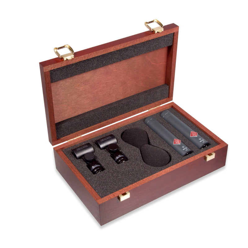 Neumann KM 185-MT Stereo Set Black Miniature Microphone Set, Hypercardioid, SG 21 Stand Swivel Mount